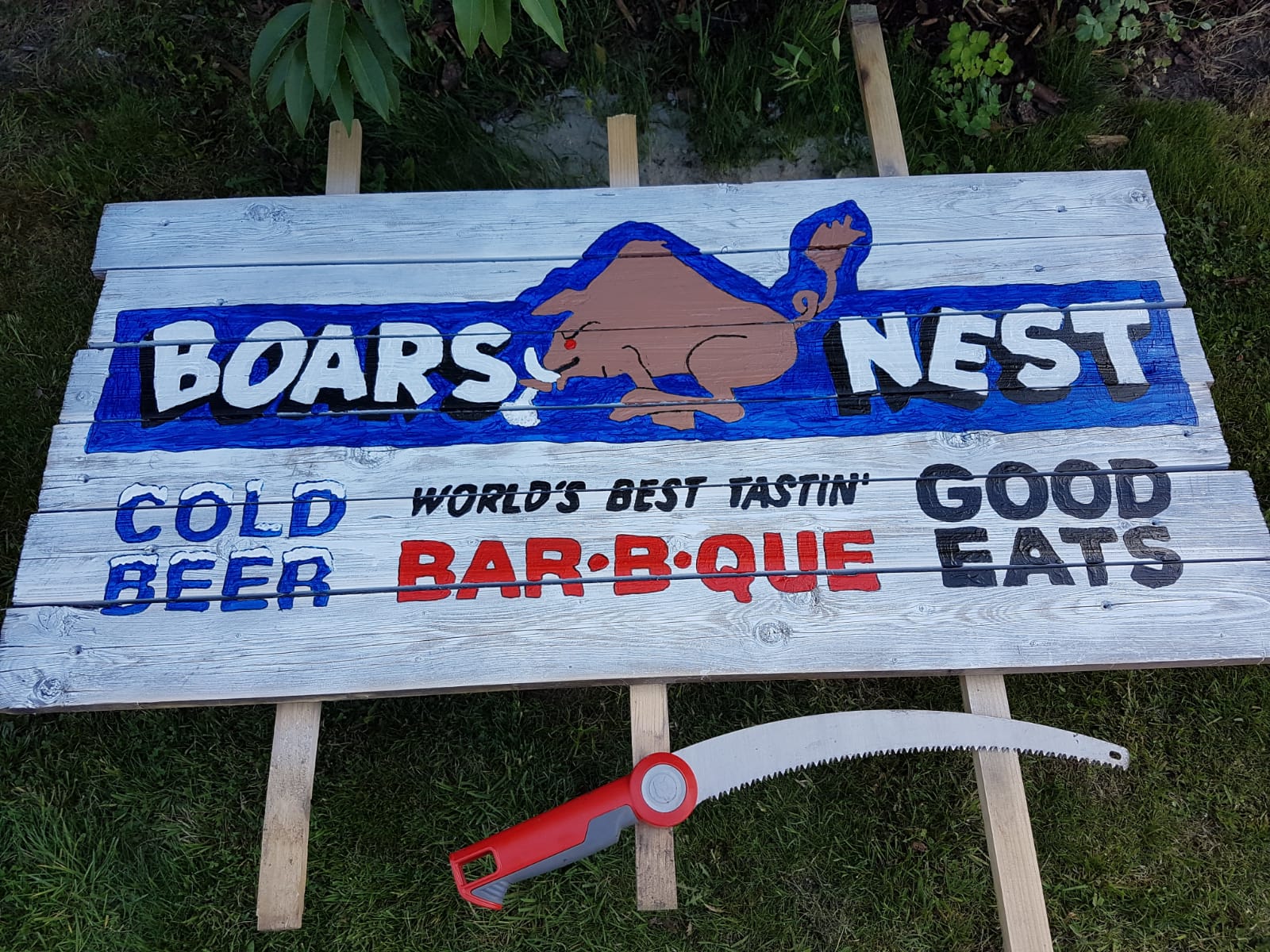 Ein cooles Holzschild selber gemalt