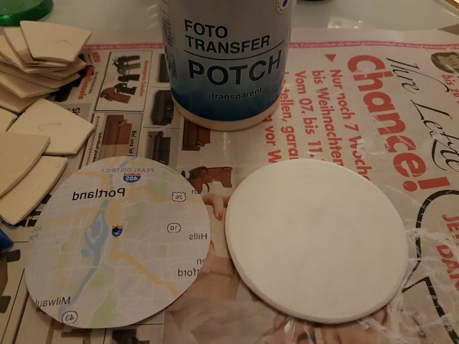 foto transfer potch mit tintenstrahldrucker nutzen um diy uhr zu bauen