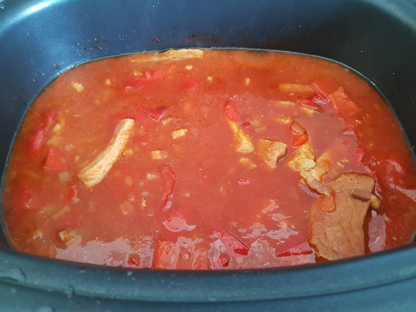 Slow Cooker Schweinefleisch Schaschlik Art