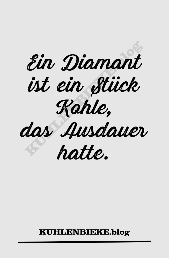 Ein Diamant ist ein Stück Kohle, das Ausdauer hatte