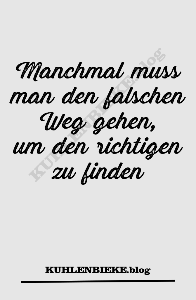 Manchmal muss man den falschen Weg gehen, um den richtigen zu finden