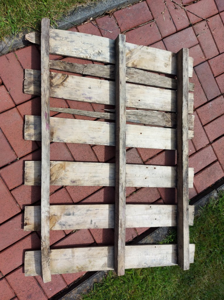 alte Palette Umbau zur Garderobe