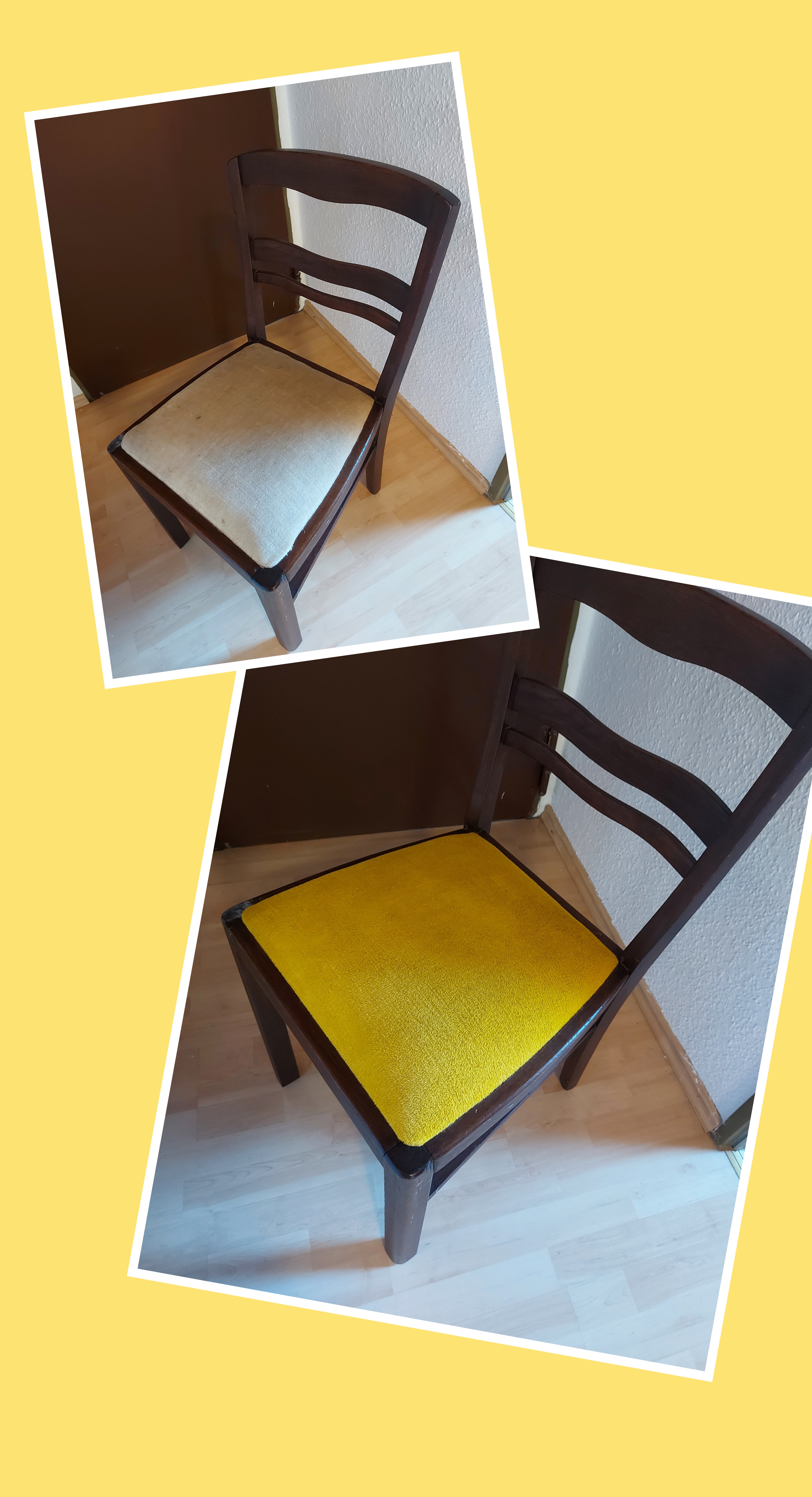 Stuhl Upcycling - alte Möbel wieder aufbereiten - Stuhlpolster färben